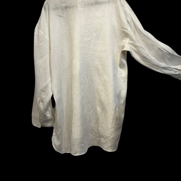 H&M White Linen Long Sleeve XL - Picture 2 of 4